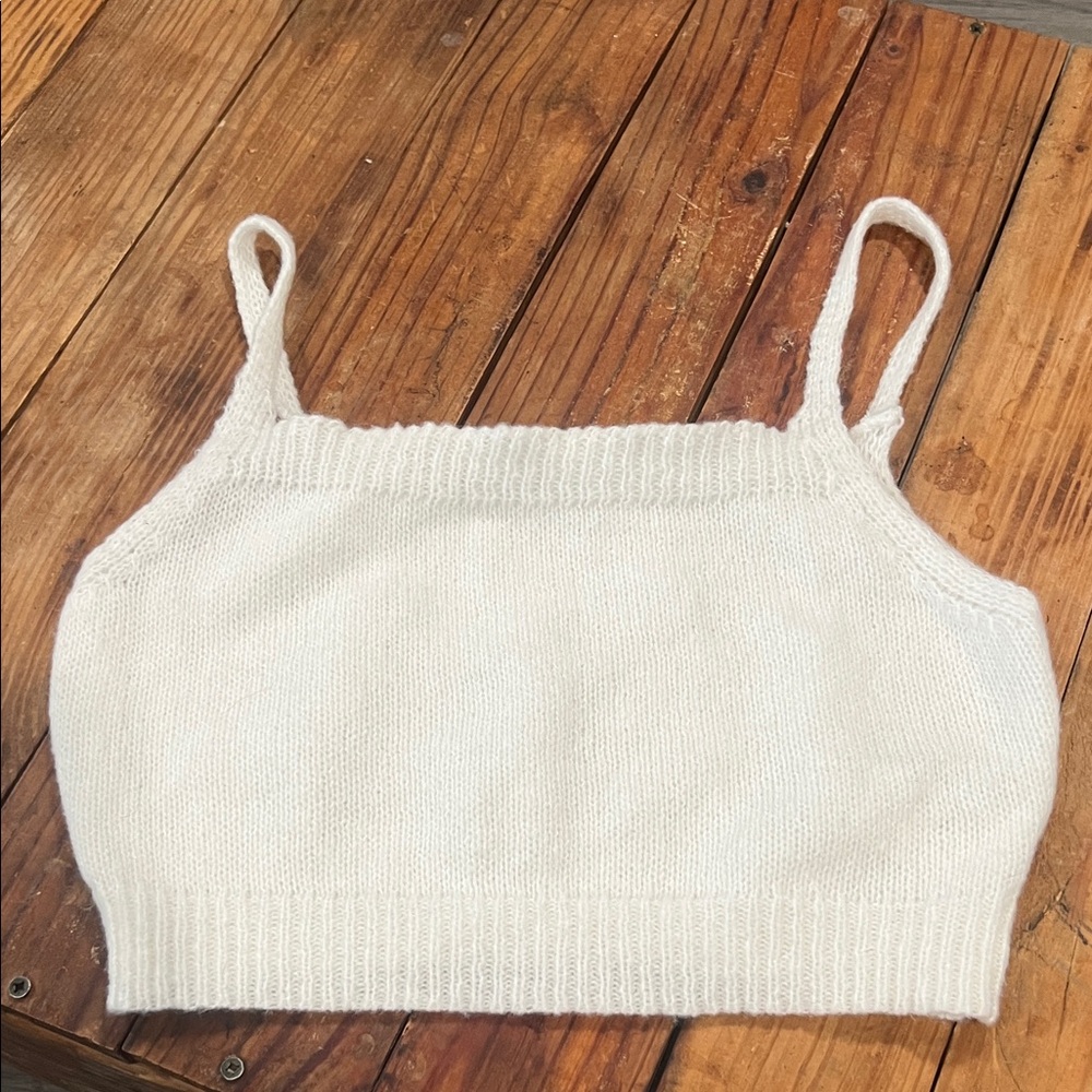 White Knit Tank Top